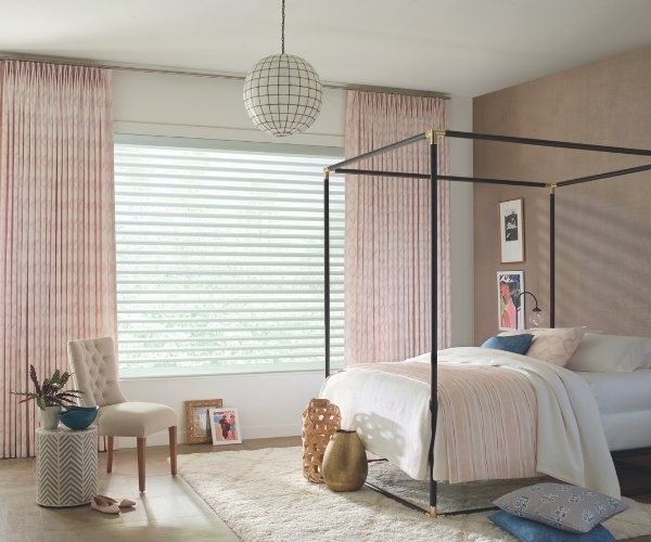 Hunter douglas design studio motorized drapes installation in denver bedroom