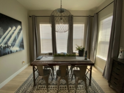 Castle pines blinds installation in dining room