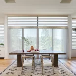 White Luminette Privacy Sheers On Sliding Door In Aurora CO House