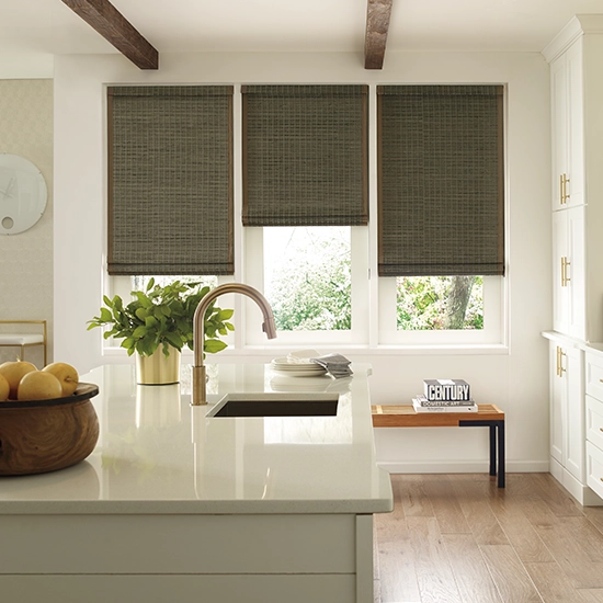 Room Darkening Woven Shades In Kitchen Of Fort Collins CO Home