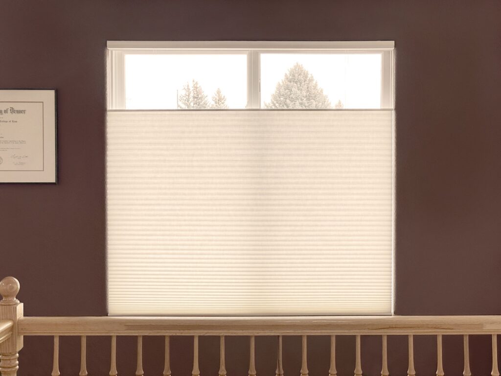Hunter Douglas Duette Cellular Shades with PowerView Automation, Top-Down Bottom-Up, and Light Filtering Fabric for Colorado homes