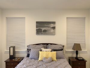 Can Blackout Shades Work with Blinds? - Hunter Douglas Applause Cellular Shades with Room Darkening fabric for Colorado bedroom