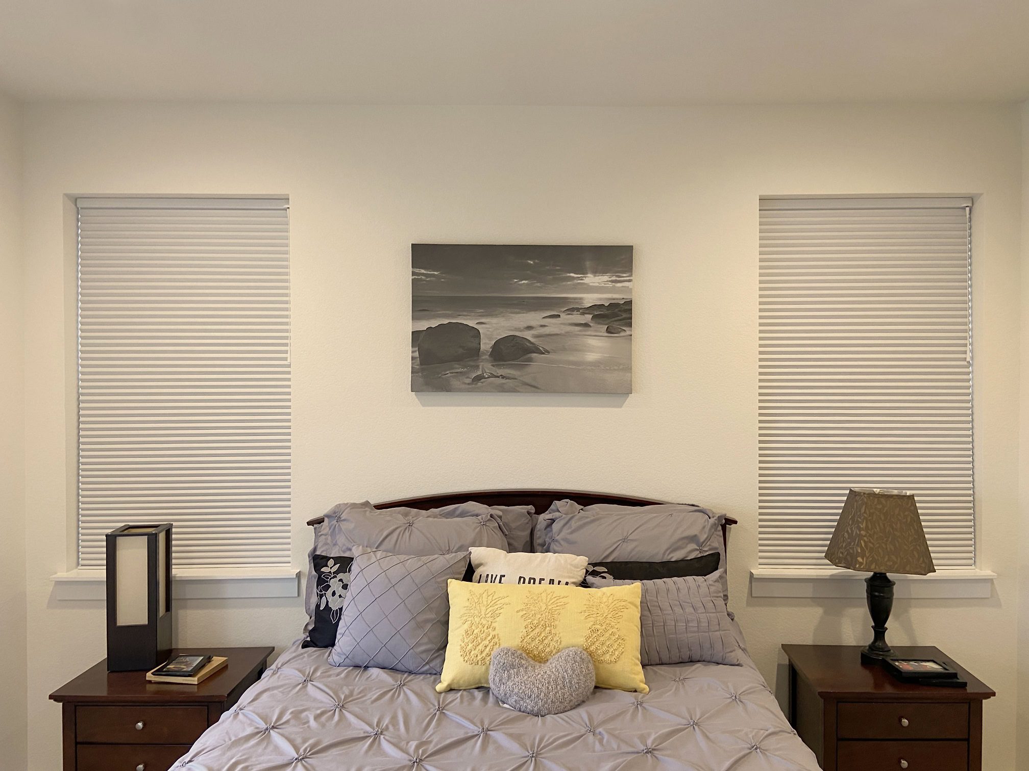 Can Blackout Shades Work with Blinds? - Hunter Douglas Applause Cellular Shades with Room Darkening fabric for Colorado bedroom
