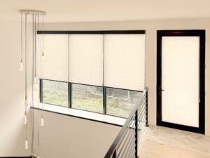 How to Cover Large Windows with Style - Hunter Douglas Designer Roller Shades with PowerView Automation and light filtering fabric
