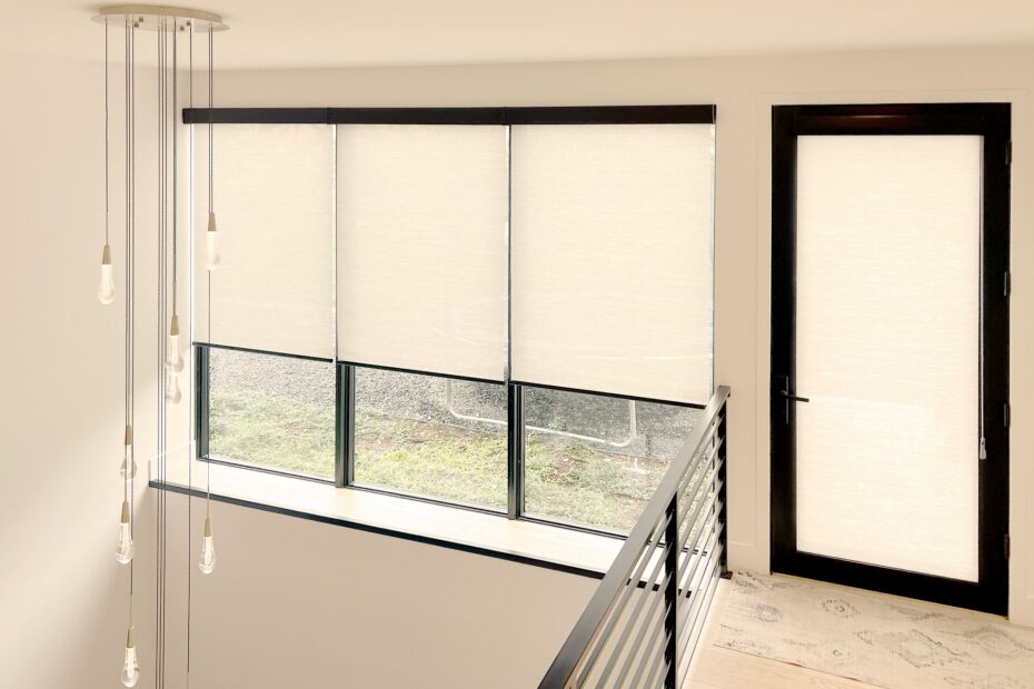 How to Cover Large Windows with Style - Hunter Douglas Designer Roller Shades with PowerView Automation and light filtering fabric