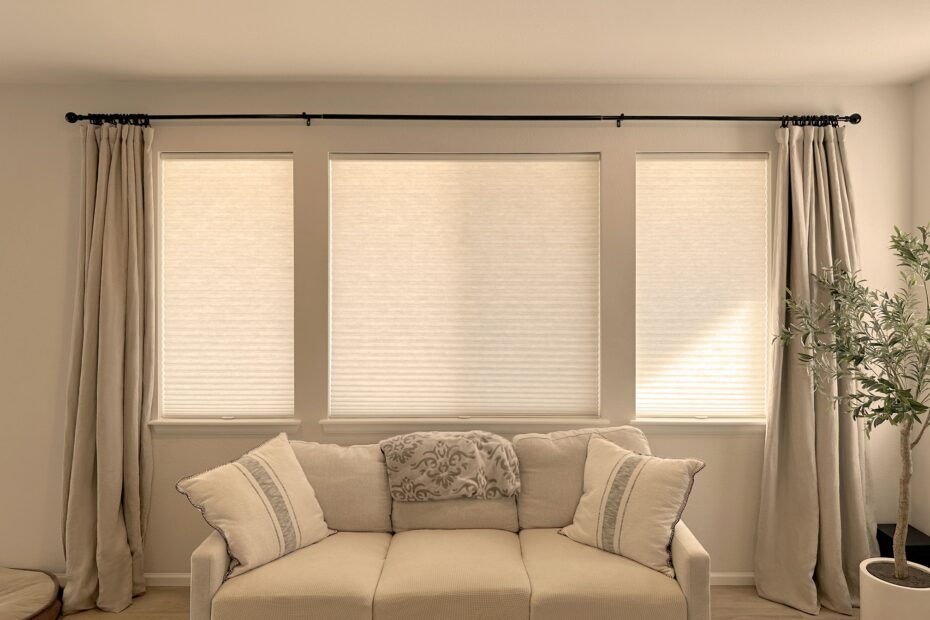 Understanding Blackout Drapes: Benefits & Uses - Hunter Douglas Duette Cellular Shades Layered with Drapes