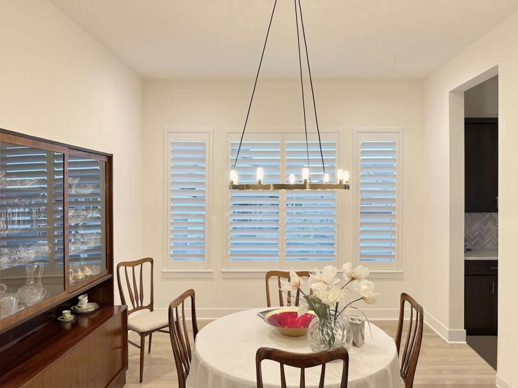 Hunter Douglas Palm Beach Polysatin Shutters with Hidden Tilt and Z Frame for Colorado homes