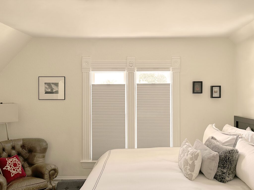 Hunter Douglas Applause Cellular Shades with LiteRise, Top-Down Bottom-Up, and Room Darkening Fabrics for Colorado bedroom