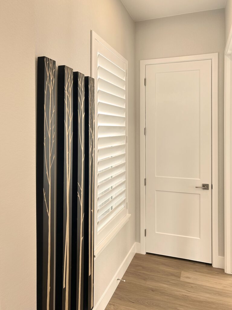 Hunter Douglas NewStyle Hybrid Shutters with Hidden Tilt and L Frame for Colorado home