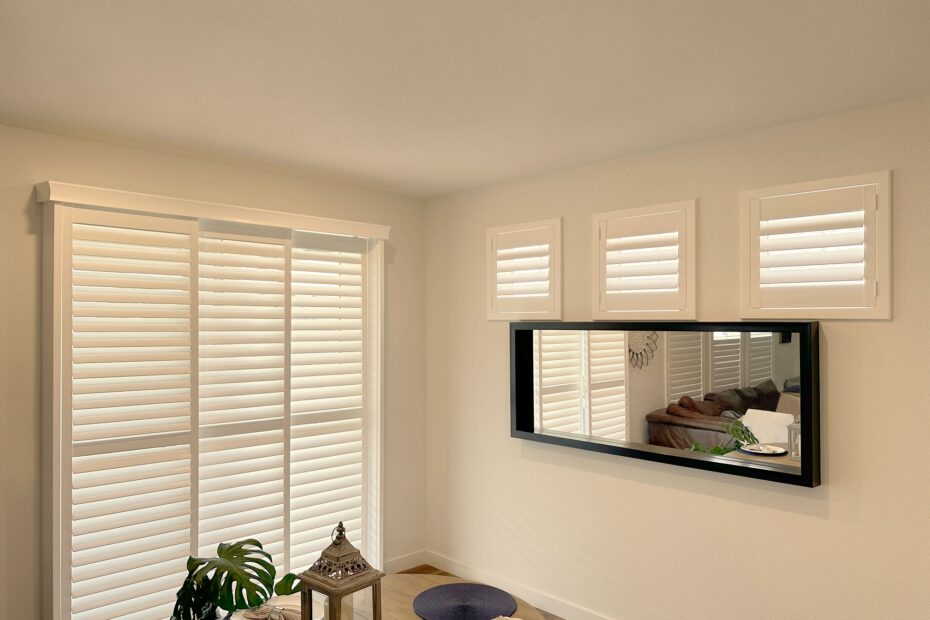Elegant white shutters enhancing Colorado home interiors.