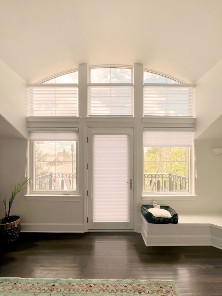 Hunter Douglas Silhouette Privacy Sheers with EasyRise and Light Filtering Fabric for Colorado home entry