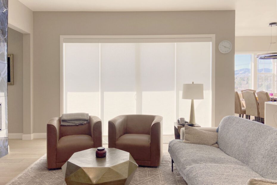 Hunter Douglas Designer Roller Shades with PowerView motorization and light filtering fabric for smooth, modern light control