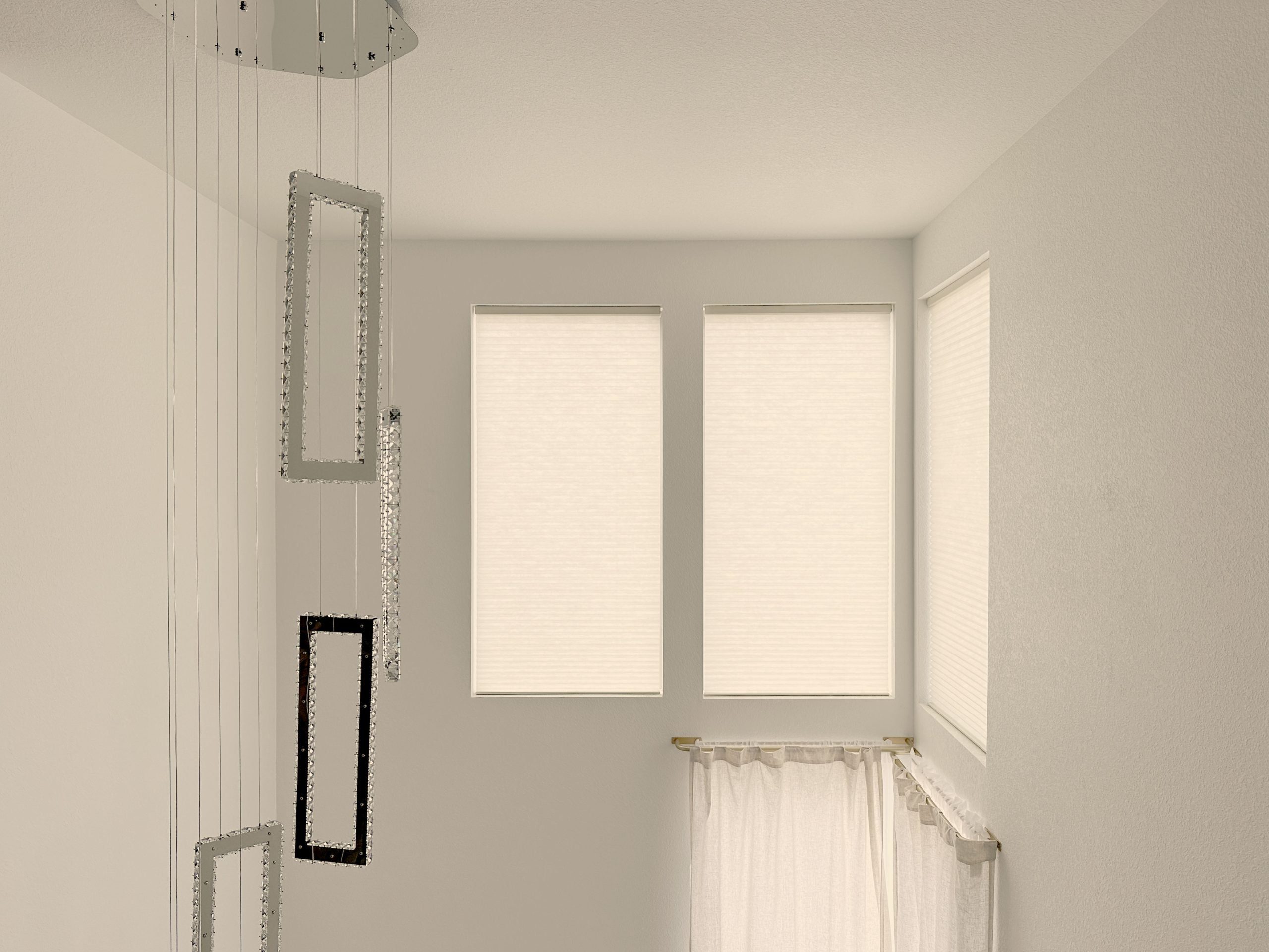 Hunter Douglas Applause Cellular Shades with PowerView automation and light filtering fabric ford high windows in Colorado Springs home