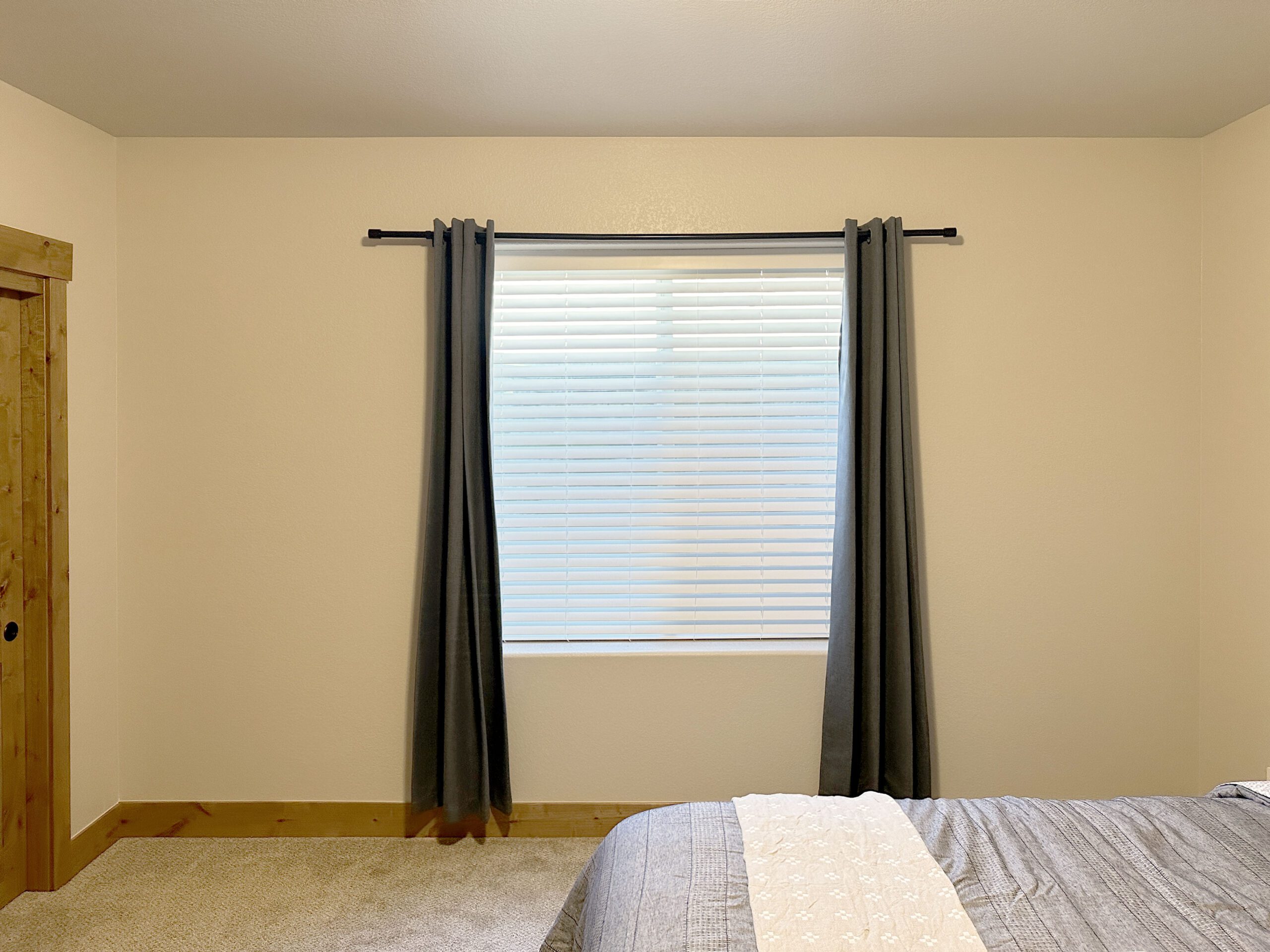 Alta Blinds with cordless lift operation with curtains for Fort Collins home