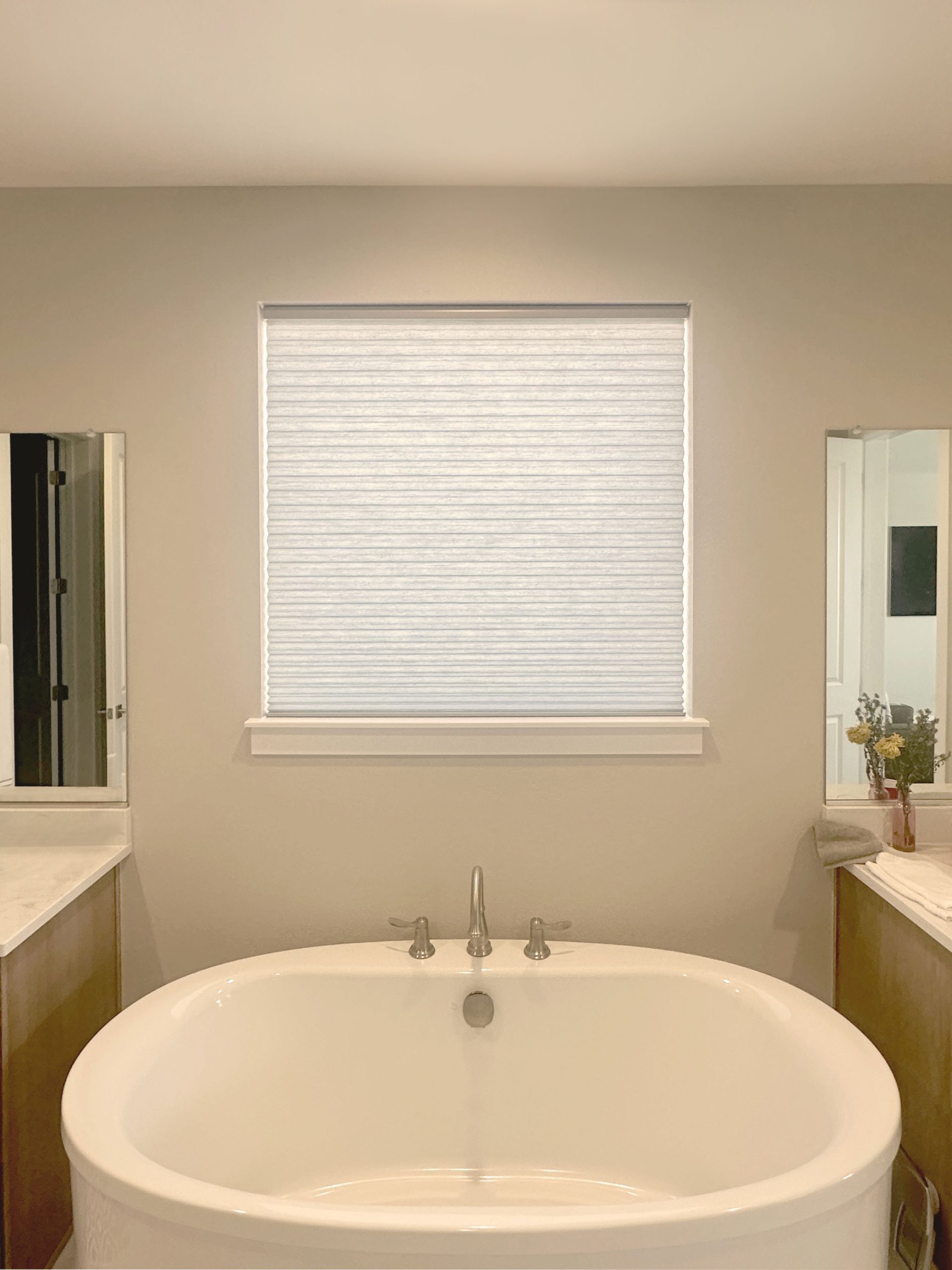 Hunter Douglas Duette Cellular Shades with PowerView Automation and light filtering fabric in Fort Collins home