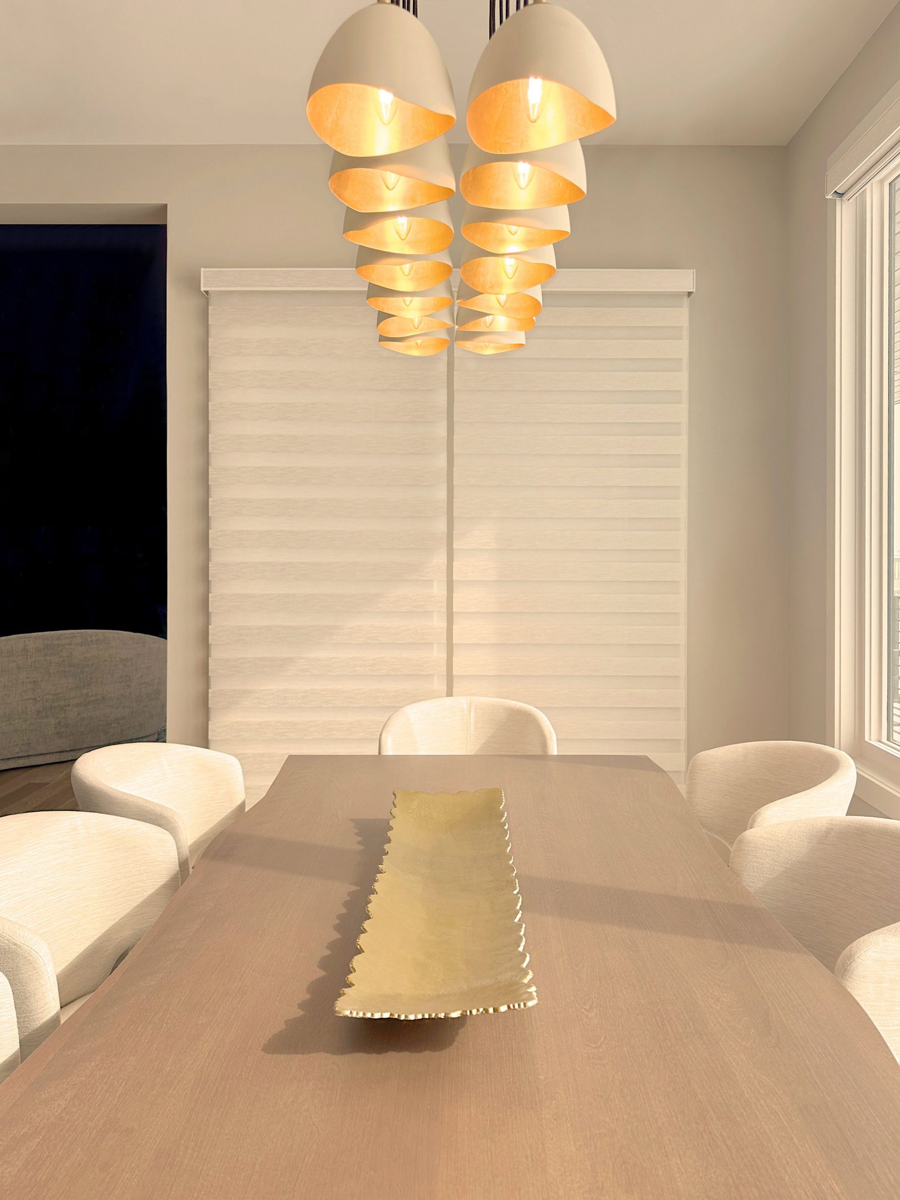 Benefits of Dual Shades - Hunter Douglas Designer Banded Shades with PowerView automation and Light Filtering fabric