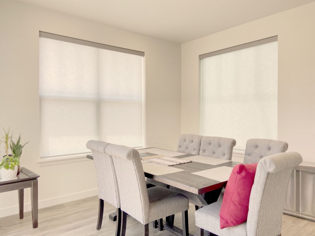 Hunter Douglas Designer Roller Shades with PowerView Automation and Light Filtering fabric for Colorado homes