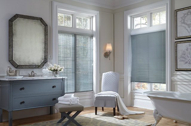 Hunter Douglas Modern Precious Metals Mini Blinds with LiteRise operation for Colorado homes