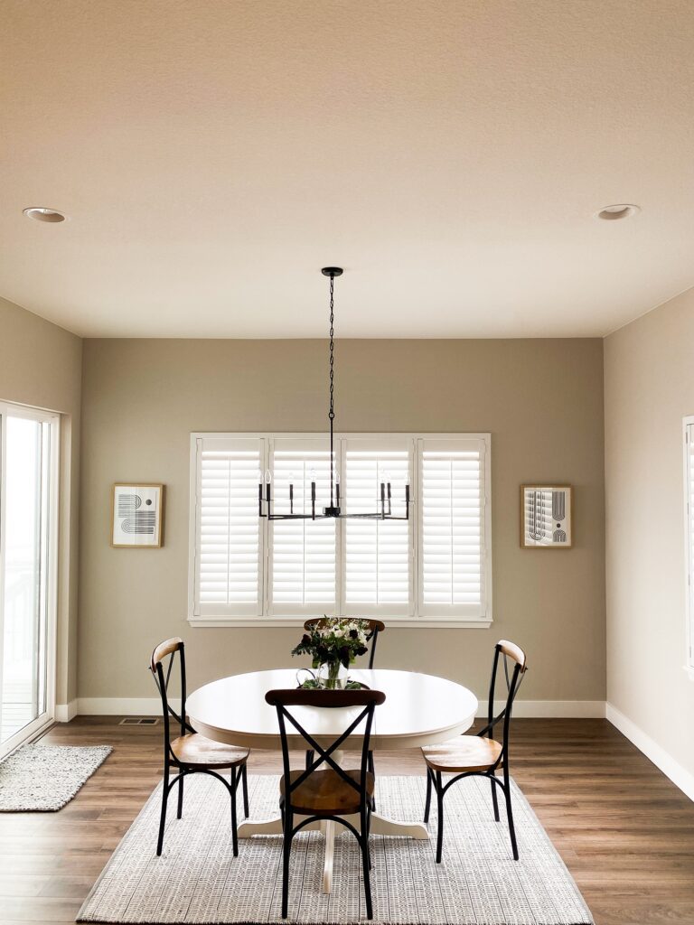 Hunter Douglas Palm Beach Polysatin Shutters with Front Center Tilt and Z Frame design for Colorado home