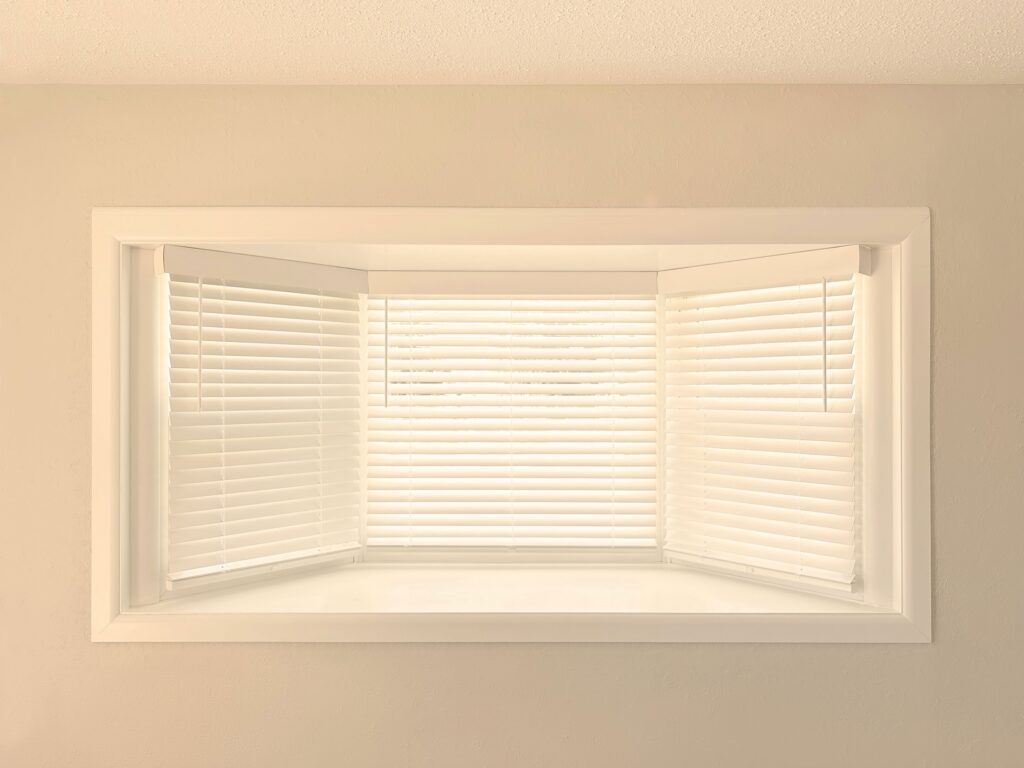 Hunter Douglas Parkland Natural Wood Blinds with SimpleLift operation installed in Denver Home