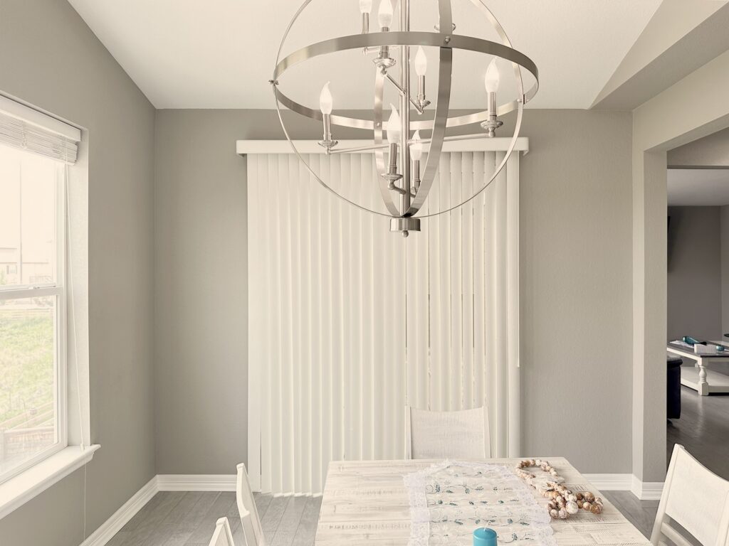 Hunter Douglas Parkland Natural Wood Blinds with Cord Lock and Vertical Solutions Vertical Blinds with Wand Control for Colorado doors and windows