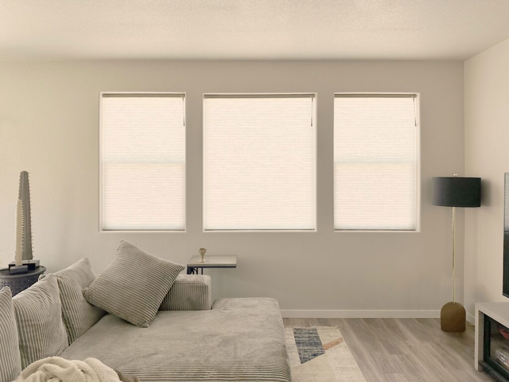 Energy-Efficient Applause Cellular Shades for Living Room in Parker, CO