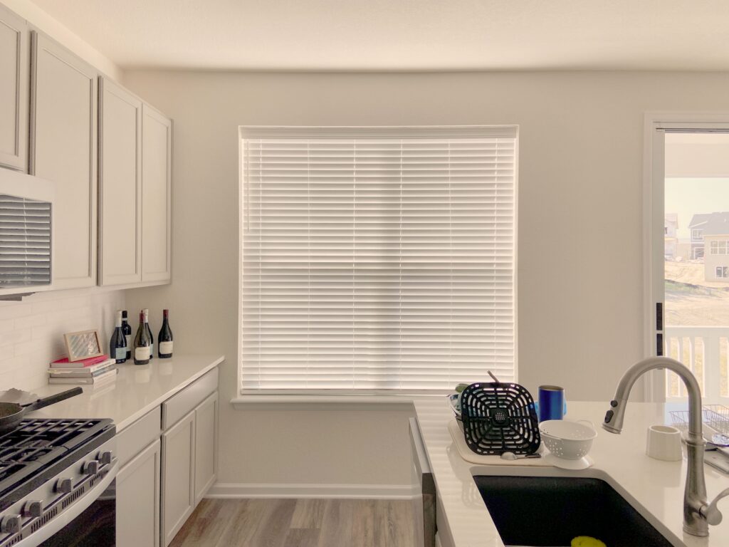 Cordless Hunter Douglas EverWood Composite Wood Blinds installed in Westminster, CO homes