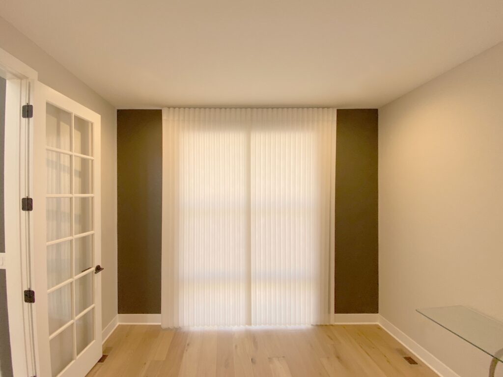 Hunter Douglas Luminette Privacy Sheers for Large Glass Door in Parker Colorado Home