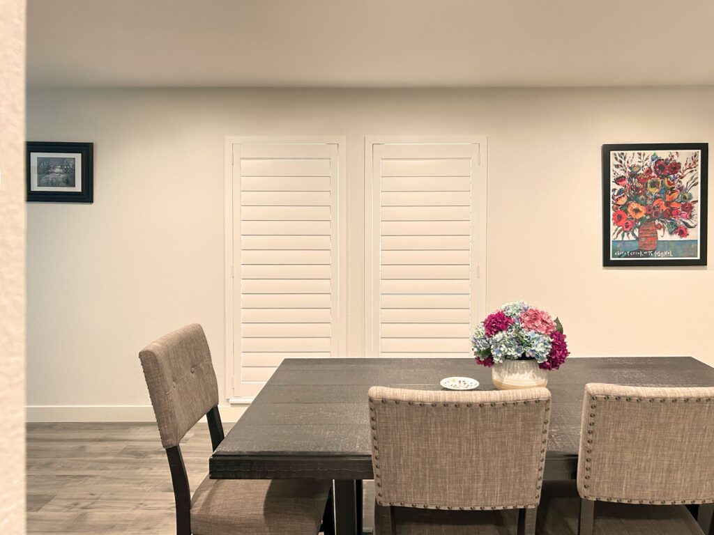 Hunter Douglas NewStyle Hybrid Shutters for Parker Dining Room