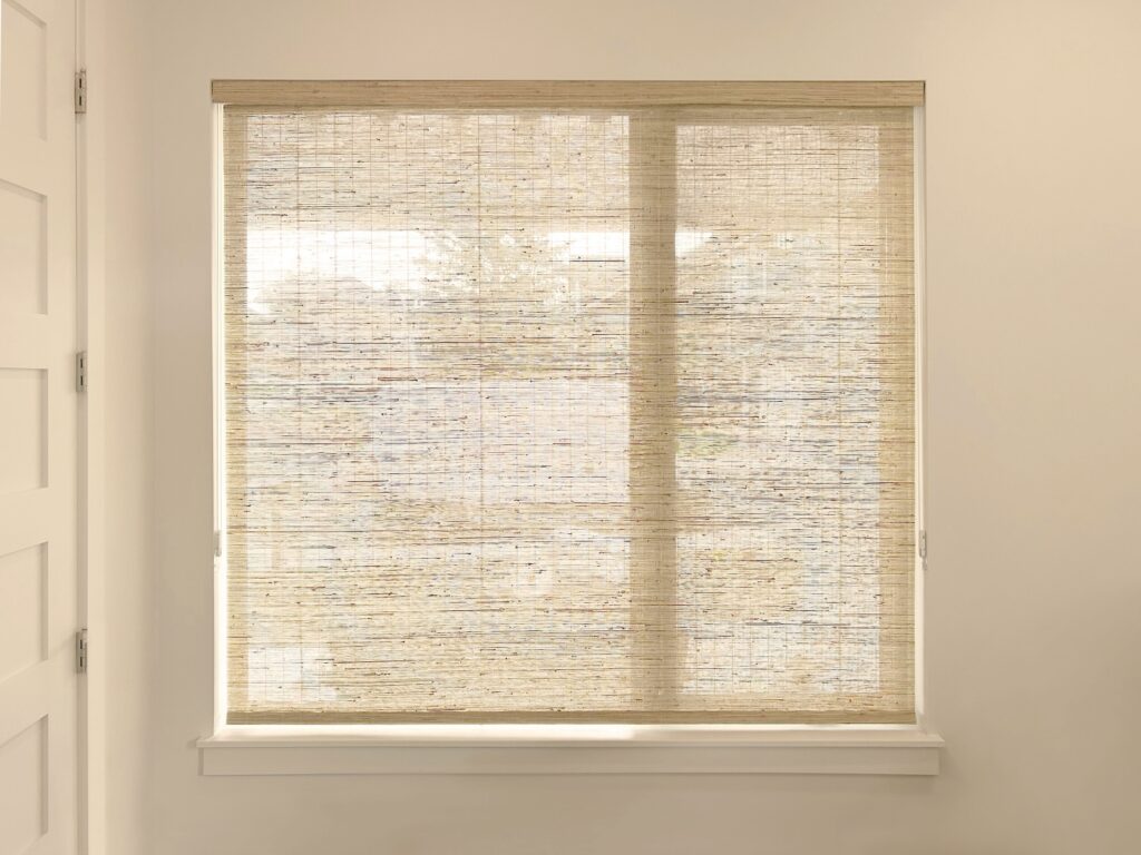 Cordless Hunter Douglas Provenance Woven Wood Shades with Top-Down Bottom-Up, and Light Filtering Fabric Installed in Westminster, Colorado Home