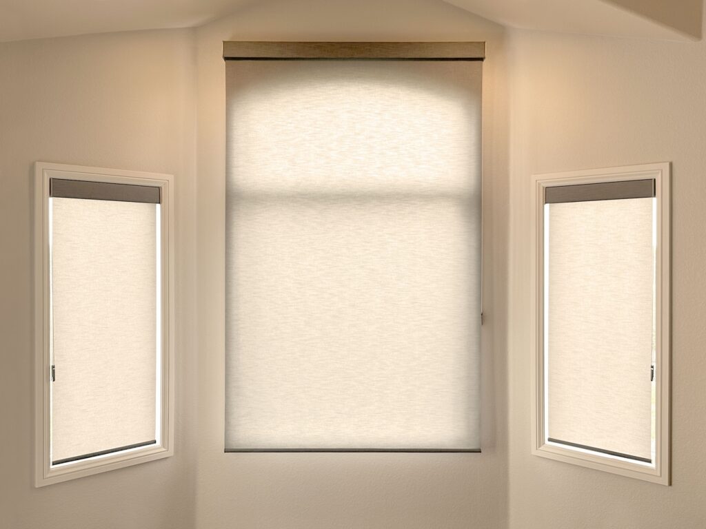 Custom Hunter Douglas Designer Roller Shades installed in Greenwood Village