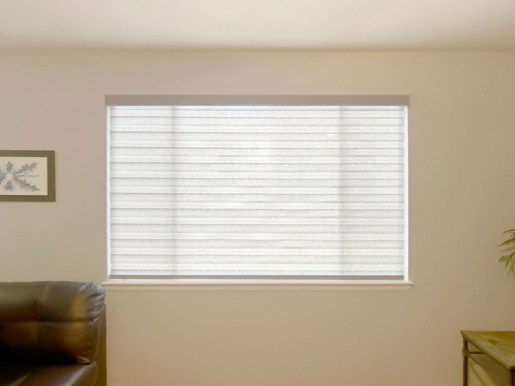Motorized Designer Banded Shades for Greenwood Village Home