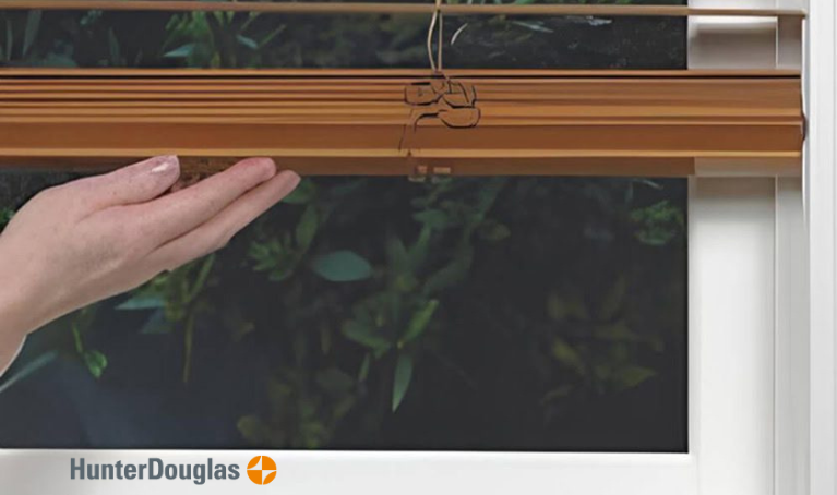Hunter Douglas Parkland Natural Wood Blinds with LiteRise operating system for Colorado Homes