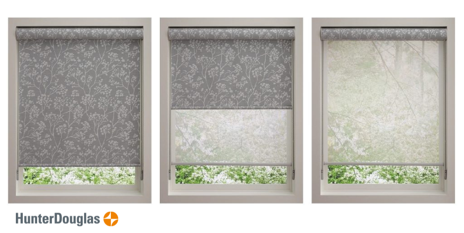 Hunter Douglas Designer Roller Shades and Designer Screen Shades with Dual Roller Shade System