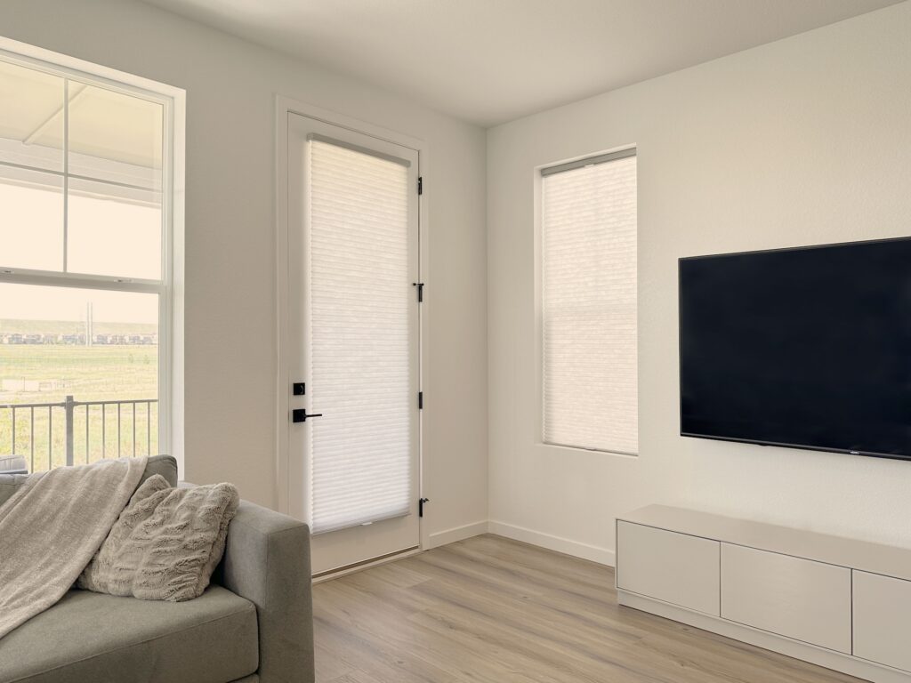 Hunter Douglas Duette Cellular Shades for windows and doors in Lone Tree home