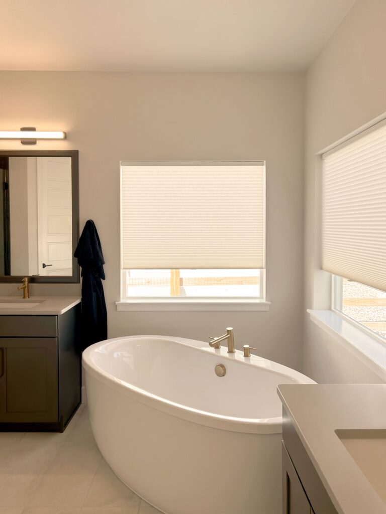 Hunter Douglas Duette Cellular Shades Installed in Arvada Bathroom