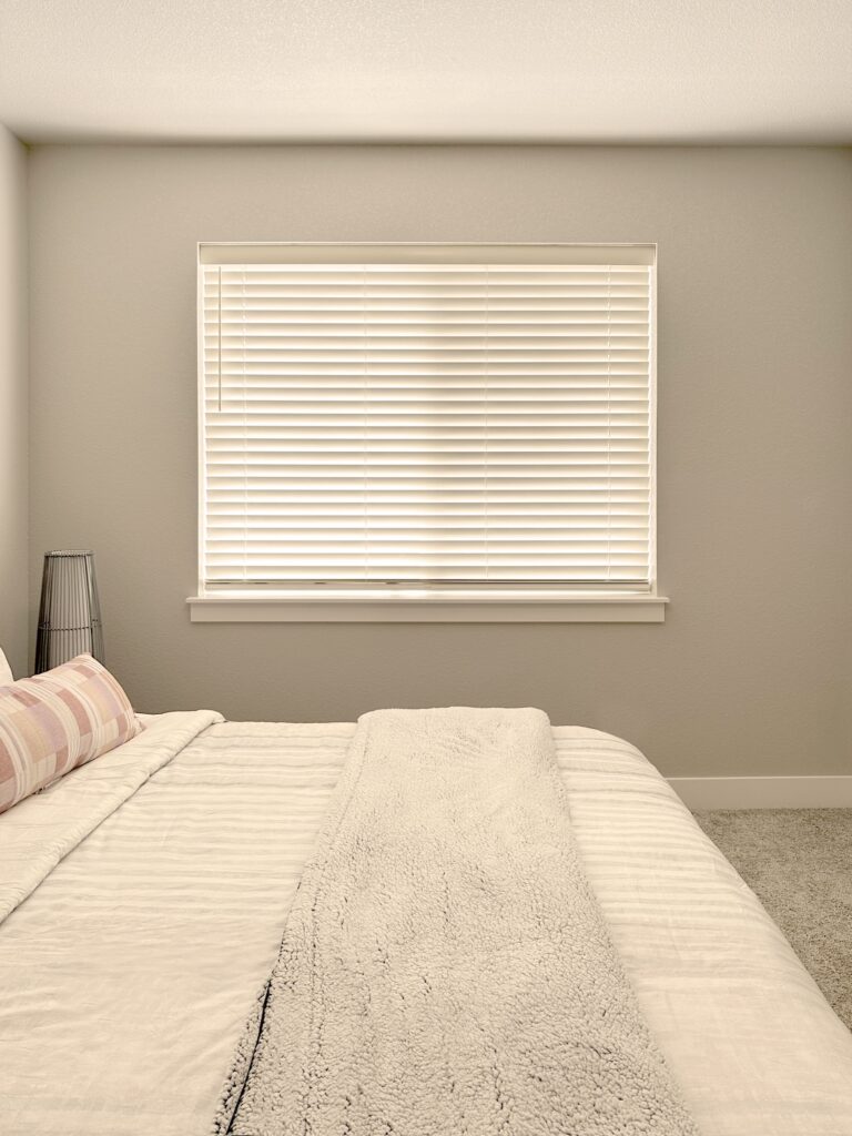 Hunter Douglas Parkland Natural Wood Blinds Installed by AIM, Loveland Window Treatment Company