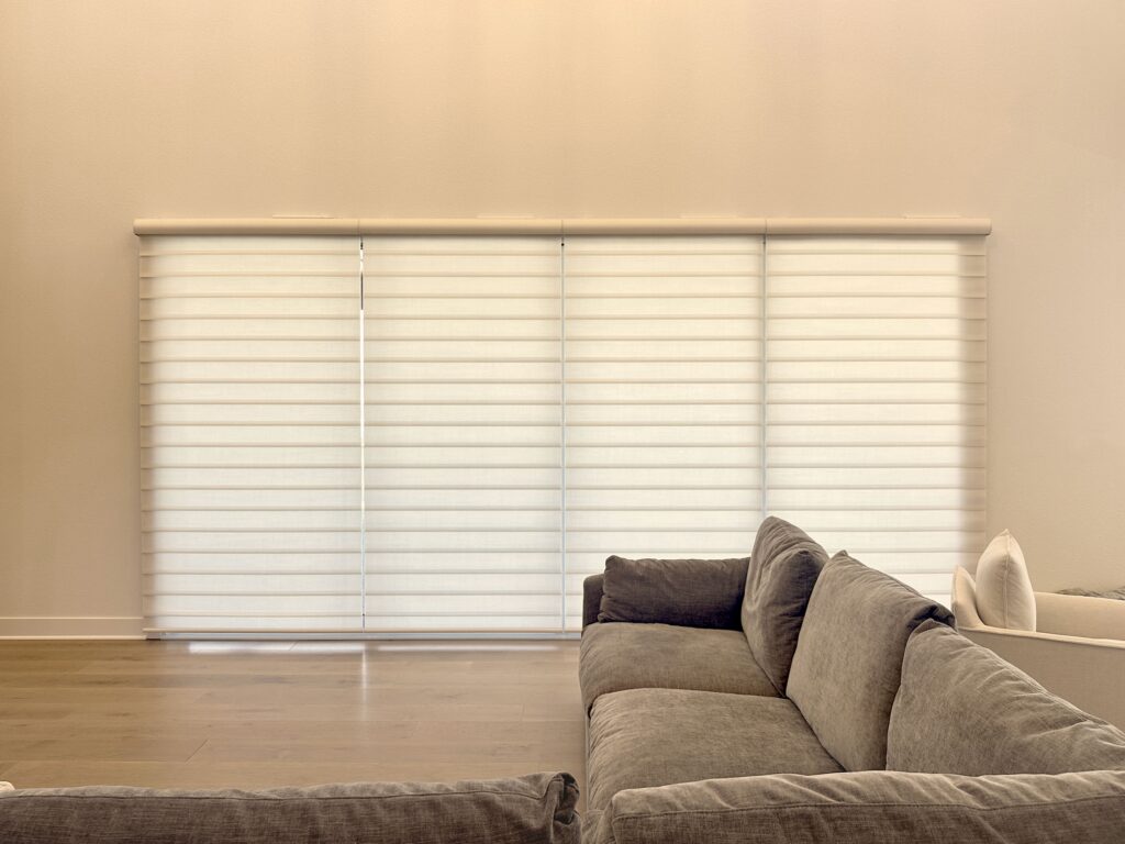 Hunter Douglas Pirouette Privacy Sheers with for Large Sliding Glass Door in Arvada Home