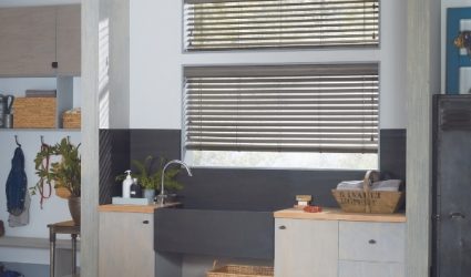 Powerview motorized faux wood blinds installation in Parker CO